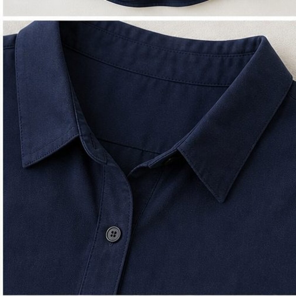 Navy Ruffle Blouse - Picture 4 of 6